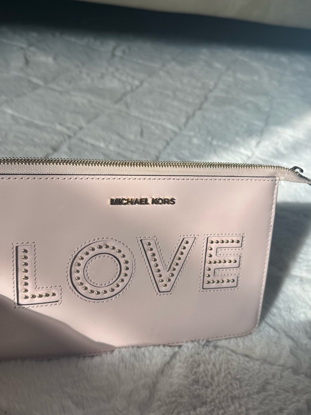 Michael Kors Blush Pink LOVE Wristlet Clutch - Picture 2 of 6